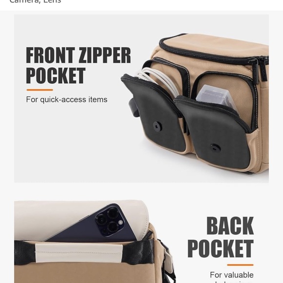 Black and Cream Camera Bag - Picture 4 of 4